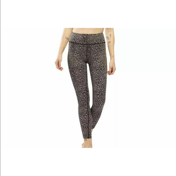 NWT $95 Fierce and Regal The Leopard w/gold stripe High Rise Designer Legging XS - Picture 3 of 8